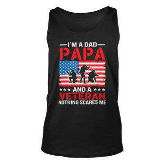Mens Im A Dad Papa And A Veteran For Dad Fathers Day Grandpa 22 Unisex Tank Top - Monsterry DE