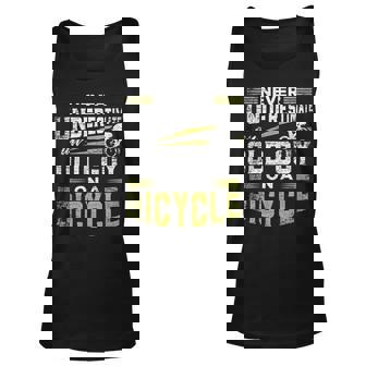 Mens Never Underestimate An Old Guy On A Bicycle Unisex Tank Top - Thegiftio