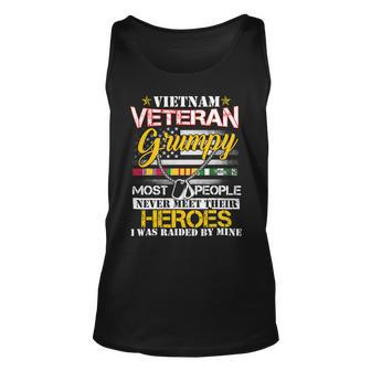 Mens Vietnam Veteran Grumpy Raised By My Hero Veteran Day 119 Unisex Tank Top - Monsterry