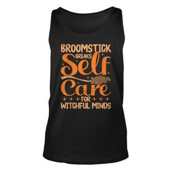 Mental Health Broomstick Breaks Self Care Halloween Tank Top | Mazezy CA