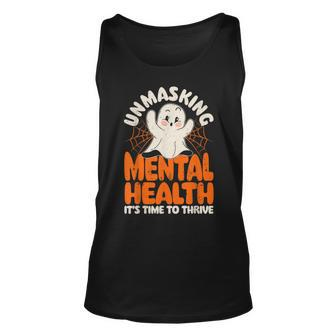 Mental Health Unmasking Mental Health Halloween Tank Top - Thegiftio UK