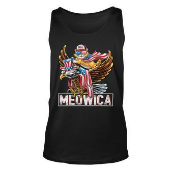 Meowica Cat Bald Eagle 4Th Of July Patriotic American Flag Unisex Tank Top - Monsterry UK