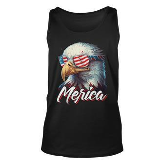 Merica Patriotic American Bald Eagle Funny 4Th Of July Unisex Tank Top | Mazezy