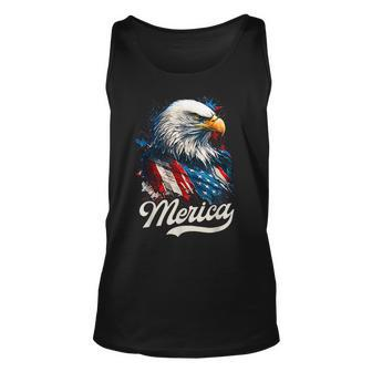 Merica Patriotic Eagle Freedom 4Th Of July Usa American Flag Tank Top | Mazezy