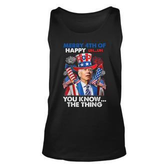 Merry 4Th Of You Know The Thing Funny Joe Biden 4Th Of July Unisex Tank Top | Mazezy