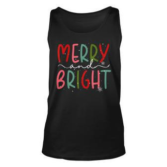 Merry And Bright Christmas Women Girls Kids Toddlers Cute Unisex Tank Top - Seseable