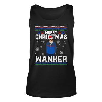 Merry Christmas Wanker Ugly Xmas Sweater Coach Soccer Tank Top | Mazezy