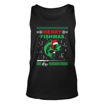 Merry Fishmas Fishing Ugly Christmas Sweater Boy Tank Top | Mazezy