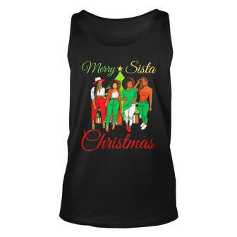 Merry Sista Christmas Melanin Ugly Xmas Sweater Best Friends Tank Top | Mazezy AU