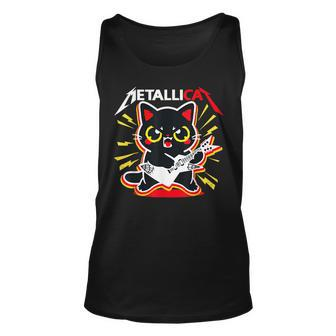 Metallicat Cat Rock 90S Meow For Music Band Of Friend 90S Vintage Tank Top | Mazezy