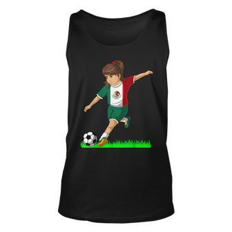 Mexican Soccer Girl Mexico Flag Jersey Football Fans Unisex Tank Top | Mazezy