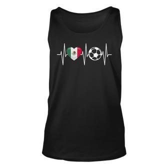 Mexico Soccer Funny Soccer Fan Heartbeat Mexican Unisex Tank Top - Thegiftio UK