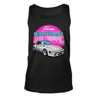 Miami Beach Florida Miami Palm Trees And Vintage Car Florida & Merchandise Tank Top | Mazezy