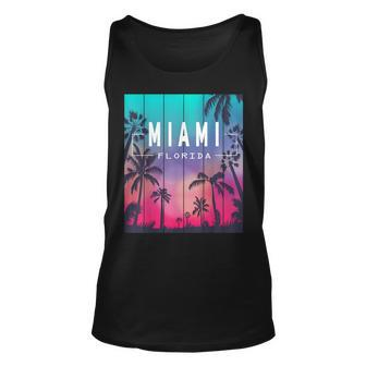 Miami Florida Sunset - I Love Miami Beach Souvenir Unisex Tank Top - Seseable