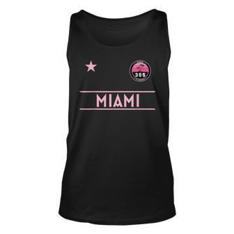 Miami Palm Tree Mini Pink Badge - 305 Area Code Edition Unisex Tank Top - Seseable