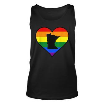 Minnesota Gay Pride Heart Unisex Tank Top | Mazezy