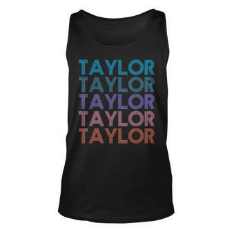 Modern Repeated Text Taylor First Name Taylor Lover Tank Top - Seseable