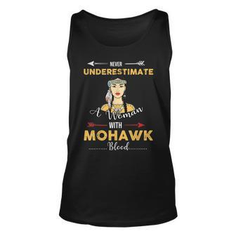 Mohawk Native American Indian Woman Never Underestimate Native American Tank Top | Mazezy