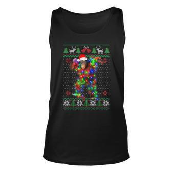 Monkey Animal Ugly Sweater Christmas Puppy Animal Lover Tank Top | Mazezy