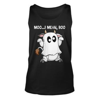 Moo I Mean Boo Cow Costume Halloween N Girl Gifts Unisex Tank Top | Mazezy