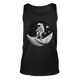 Moon Boarding Astronaut Funny Moon Funny Gifts Unisex Tank Top | Mazezy