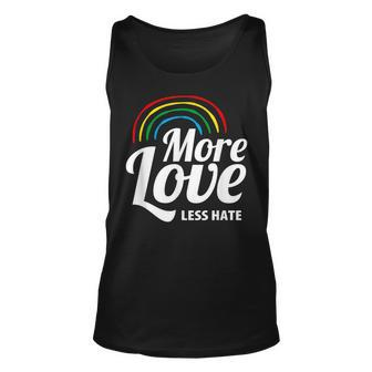 More Love Less Hate Lgbt Pride Equality Awareness Unisex Tank Top - Thegiftio UK