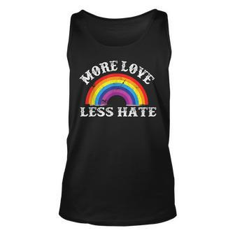 More Love Less Hate Lgbtq Gay Pride Equality Unisex Tank Top - Thegiftio UK