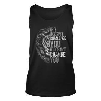 Motivation Workout And Gym Quotes Lion Mindset Training Unisex Tank Top | Mazezy