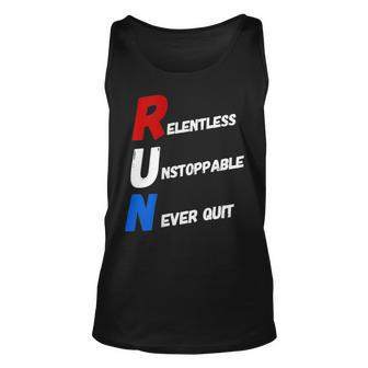 Motivational Running Training Acronym Workout Gym Quote Unisex Tank Top | Mazezy