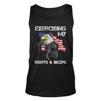 Motivational Workout Fitness Pun Fun Eagle American Patriot Tank Top | Mazezy