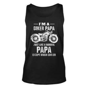 Motorcycle Biker Papa Bike Men Dad Grandpa Gifts Unisex Tank Top | Mazezy CA