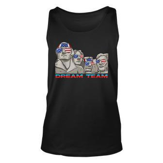 Mount Rushmore 4Th Of July Funny Patriotic Presidents Team 1 Unisex Tank Top - Monsterry AU