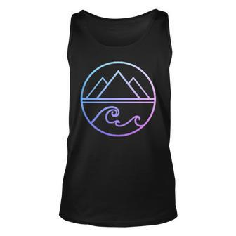 Mountains Waves Nature Outdoor Surf Hiking Hiker Surfer Unisex Tank Top - Seseable