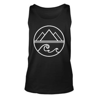 Mountains Waves Nature Outdoor Surf Hiking Hiker Surfer Unisex Tank Top - Monsterry