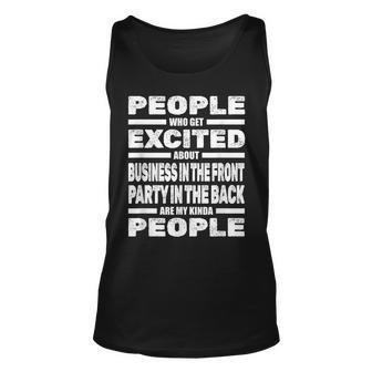 Mullet Pride Front Party Business - Funny Redneck Mullet Unisex Tank Top | Mazezy