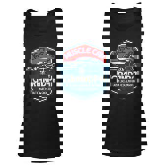 Muscle Car Grandpa Old Guys Vintage Car Lover Grandpa Tank Top | Mazezy