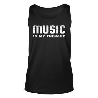 Music Lovers Music Is My Therapy Unisex Tank Top - Thegiftio UK