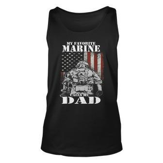 My Favorite Marine Calls Me Dad Fars Day Marine Unisex Tank Top - Seseable