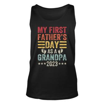 My First Fathers Day As A Grandpa Grandfather Fathers Day Unisex Tank Top - Seseable