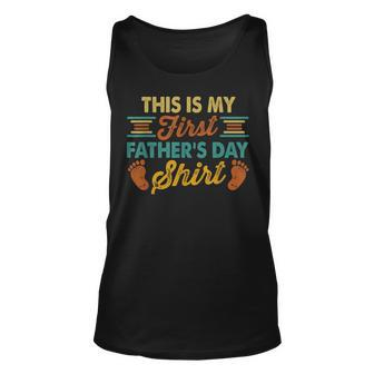 My First Fathers Day New Dad Unisex Tank Top - Seseable