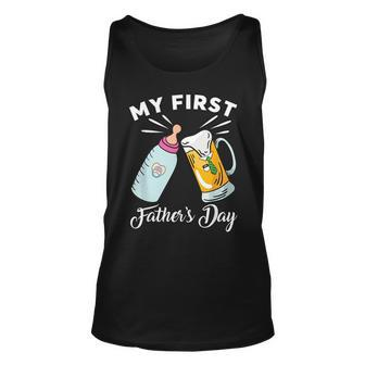 My Fisrt Fathers Day New Dad Gifts Matching Daddy And Baby Unisex Tank Top - Thegiftio UK