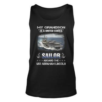 My Grandson Is A Sailor Aboard Uss Abraham Lincoln Cvn 72 Unisex Tank Top - Thegiftio UK