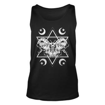 Mysticism Pagan Moon Wiccan Scary Insect Moth Occult Unisex Tank Top | Mazezy AU