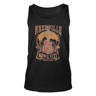 Nashville Tennessee Guitar Country Music City Guitarist Gift Unisex Tank Top - Seseable