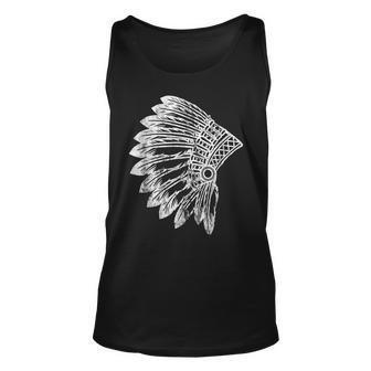 Native American Feather Headdress Indian Chief Tribes Pride Tank Top | Mazezy