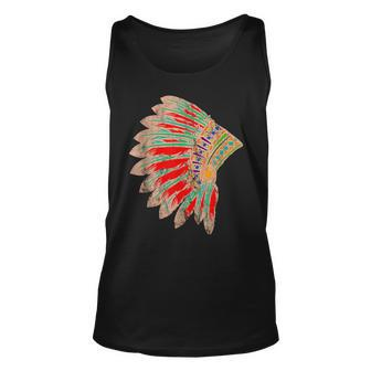 Native American Indian Tribes Feather Headdress Pride Chief Tank Top | Mazezy