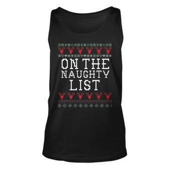 Naughty List Holiday Ugly Christmas Sweater Tank Top - Monsterry DE