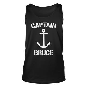Nautical Captain Bruce Personalized Boat Anchor Unisex Tank Top | Mazezy
