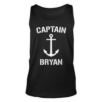 Nautical Captain Bryan Personalized Boat Anchor Unisex Tank Top | Mazezy CA