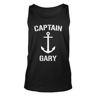 Nautical Captain Gary Personalized Boat Anchor Unisex Tank Top | Mazezy DE